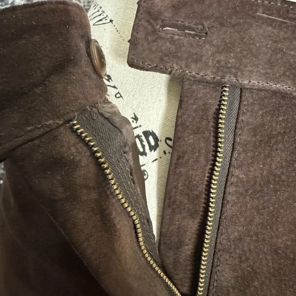 Brown Suede A-Line Skirt - Picture 8 of 13